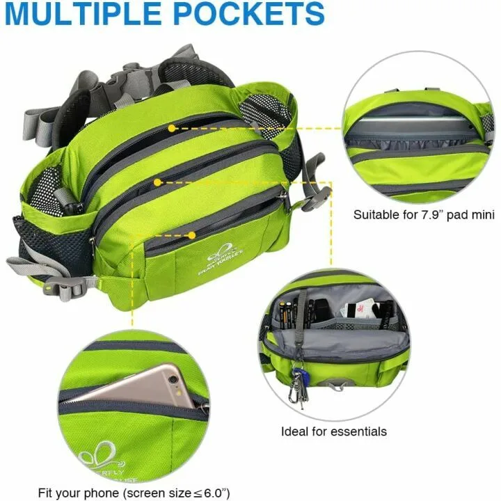 WATERFLY Fanny Pack with 2 Water Bottle Holders