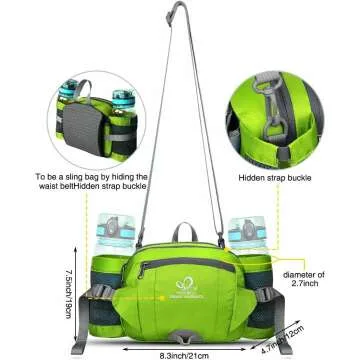WATERFLY Fanny Pack with 2 Water Bottle Holders