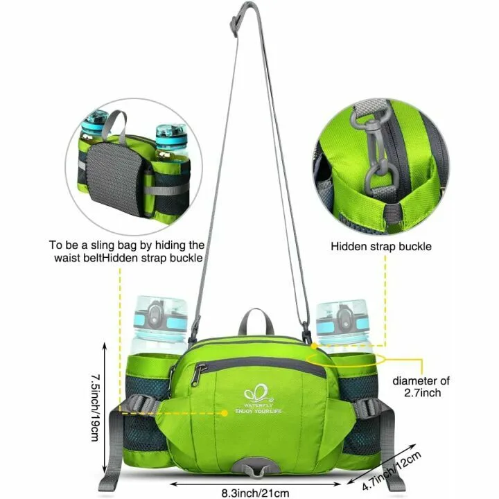 WATERFLY Fanny Pack with 2 Water Bottle Holders