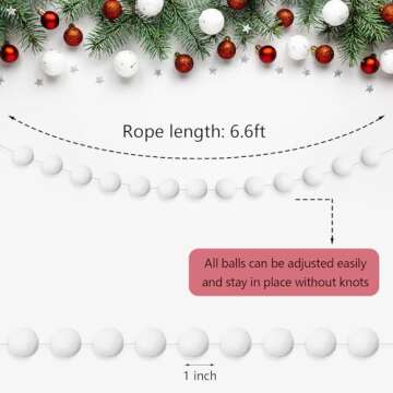 Tegeme 4 Pieces Felt Pom Poms Garland Ball 6.6ft Hanging Banner Ball Garland for Wall Decoration Fes...