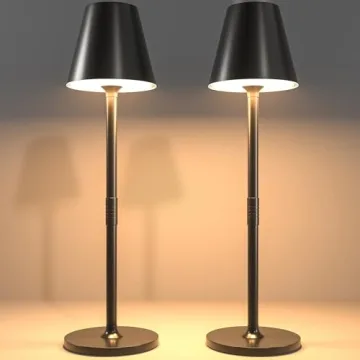 Timjorman 2 Pack LED Cordless Table Lamp - Rechargeable & Stylish