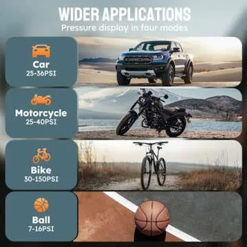 Tire Inflator Portable Air Compressor, 5X Faster Portable Air Pump for Car Tires with Powerful Battery, 180PSI Cordless Air Pump with Digital Pressure Gauge for Cars, Bike & Motorcycle Tires, Ball