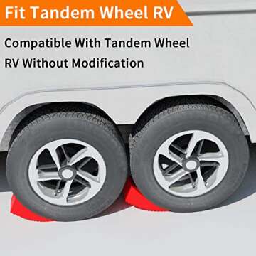 OULEME RV Leveling Blocks, Camper Leveler System 2 Packs for Dual Axle Tandem Wheel Travel Trailer, ...
