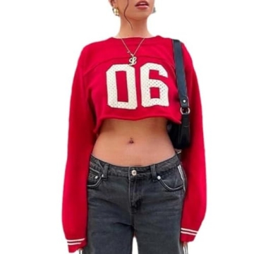 Stylish Hesaco Y2k Graphic Hoodie for Women - Trendy Crop Sweatshirt