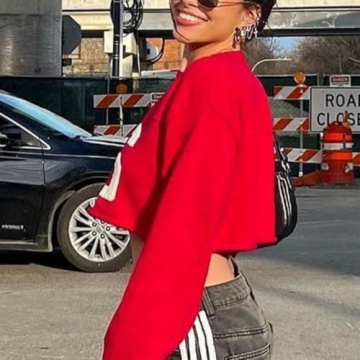 Hesaco Y2k Graphic Hoodie Women Trendy Crop Sweatshirt