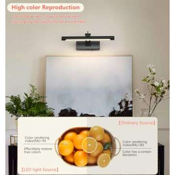 7Degobii Wireless Picture Light for Wall Battery Powered Picture Light with Remote and Timer,12in Gallery Lights Black 3CCT Rechargeable Art Light Adjustable LED Display Lighting