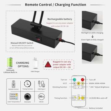 7Degobii Wireless Picture Light for Wall Battery Powered Picture Light with Remote and Timer,12in Gallery Lights Black 3CCT Rechargeable Art Light Adjustable LED Display Lighting