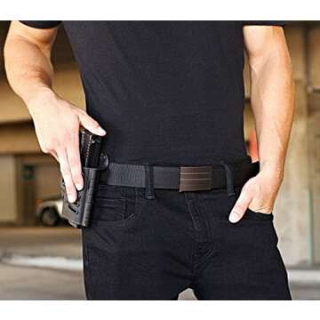 KORE Tactical Gun Belt | X2 Buckle & Black Reinforced Tactical Belt (Fits 24" to 54")