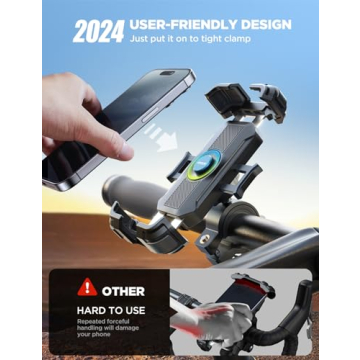 JOYROOM Motorcycle Phone Mount with 360° Rotation Feature