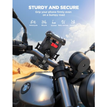 JOYROOM Motorcycle Phone Mount with 360° Rotation Feature