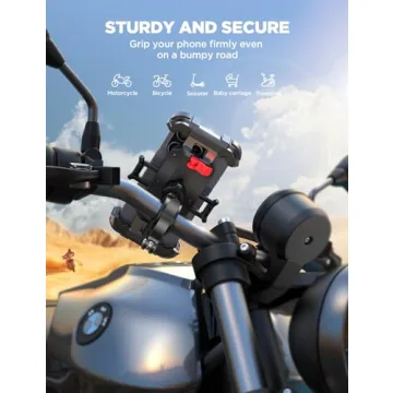 JOYROOM Motorcycle Phone Mount with 360° Rotation Feature