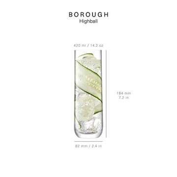 LSA Interntional Borough Highball 420ml Clear x 4