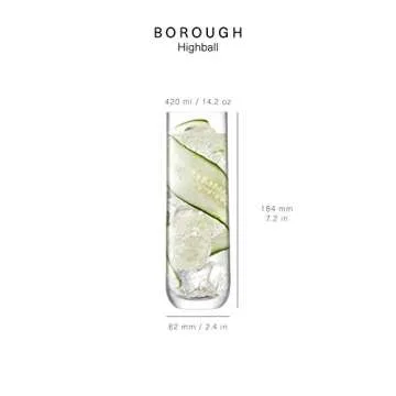 LSA Interntional Borough Highball 420ml Clear x 4