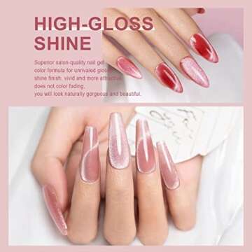 RARJSM Cat Eye Gel Nail Polish Set 6 Colors Velvet Effect