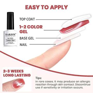 RARJSM Cat Eye Gel Nail Polish Set 6 Colors Velvet Effect