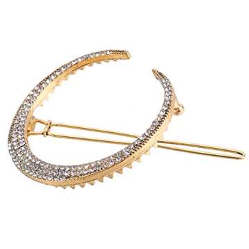 Hedume 12 Pack Stars and Moon Hair Clips, Vintage Rhinestone Hair Pin, Metal Alloy Diamond-studded Hair Accessories for Women Girls