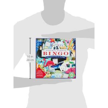 eeBoo: Natural Science Bingo Game, for 2 to 4 Players, Learn Science Facts as You Play, for Ages 5 and up, Includes Cloth Bag for Holding Tiles