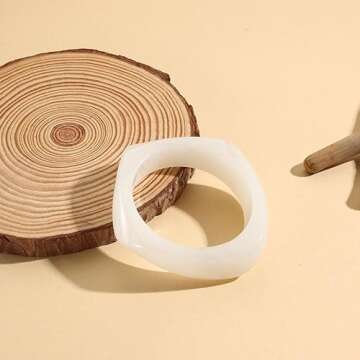 Caiyao Colorful Acrylic Resin Bangle Bracelet Wristbands Tortoiseshell Acetate Plate Cuff Bracelet V...