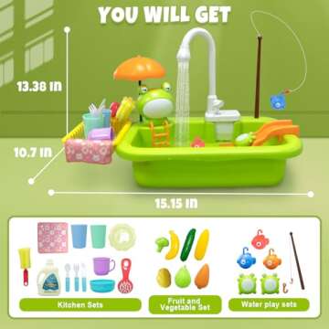 Play Sink with Running Water for Creative Kids Play