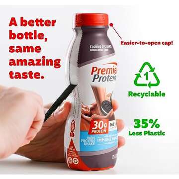 Premier Protein Shake, Cookies & Cream, 30g Protein, 1g Sugar, 24 Vitamins & Minerals, Nutrients to ...