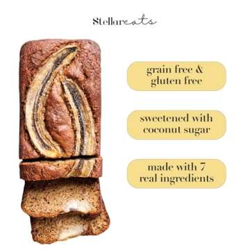 Stellar Eats Grain-Free Baking Mix | Gluten-Free, Dairy-Free, Plant-Based | Fluffy, Moist, & Naturally Sweet | Sweetened with Coconut Sugar | Almond Flour-Based, Paleo-Friendly | Easy-to-Make 1 Loaf or 12 Muffins (Banana Bread + Muffin)
