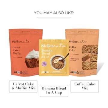Stellar Eats Grain-Free Baking Mix | Gluten-Free, Dairy-Free, Plant-Based | Fluffy, Moist, & Naturally Sweet | Sweetened with Coconut Sugar | Almond Flour-Based, Paleo-Friendly | Easy-to-Make 1 Loaf or 12 Muffins (Banana Bread + Muffin)