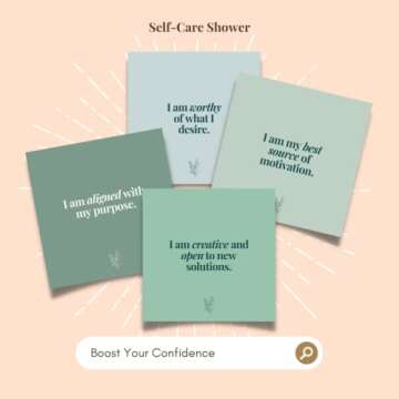 Affirmation Cards for Shower: Waterproof Self-Care Positivity 14 Quotes