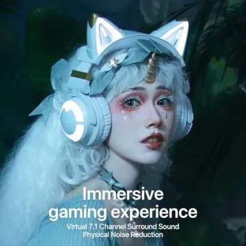 Stylish YOWU Cat Ear Headphones with RGB Lights for Gamers