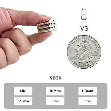 RHINOCATS 60 pcs Small Refrigerator Magnets，Small Magnets for Crafts，Magnets for Nail Clippers?...