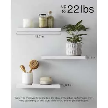 BAYKA Floating Shelves - Modern Rustic Wood for Home