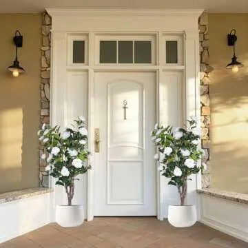 AUMMOOH Artificial Camellia Potted Plant for Indoor Décor