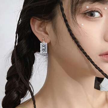 Honbay 16PCS Alloy Music Charms Pendant Funny Cassette Tape Charms Retro Tape Pendants for Earrings Bracelet Necklace Jewelry Making (4 Color)