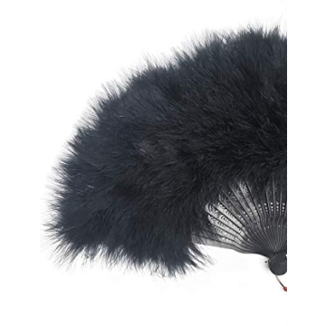 Happy Feather Handheld Marabou Fan for 1920s Party Style