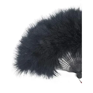 Happy Feather Handheld Marabou Fan for 1920s Party Style