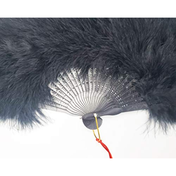 Happy Feather Handheld Marabou Fan for 1920s Party Style
