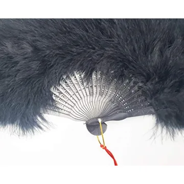 Happy Feather Handheld Marabou Fan for 1920s Party Style