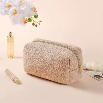 Gleyemor Cute Plush Makeup Bag Travel Pouch for Women - Perfect Birthday Gifts!