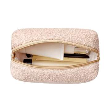Gleyemor Cute Plush Travel Makeup Bag for Women