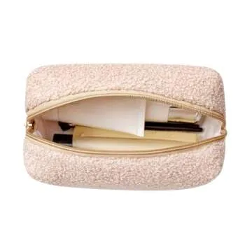 Gleyemor Cute Plush Travel Makeup Bag for Women