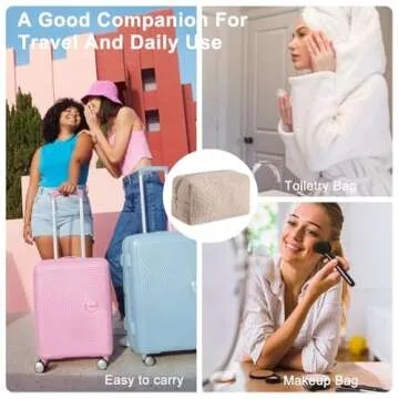 Gleyemor Cute Plush Travel Makeup Bag for Women