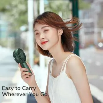 JISULIFE 4000mAh Rechargeable Handheld Fan for Summer