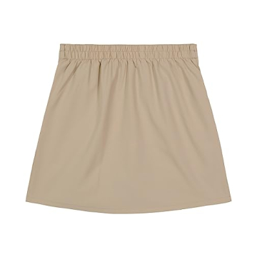 Nautica Girls' School Uniform Pull-on Scooter Skirt, Khaki - Lightweight & Comfortable