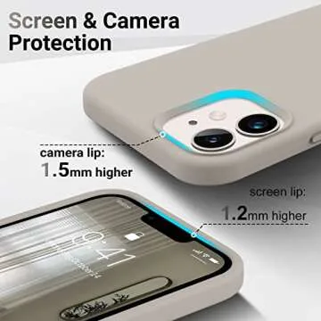 AOTESIER Compatible with iPhone 12 Case and iPhone 12 Pro Case 6.1 inch,Silky Touch Premium Soft Liquid Silicone Rubber Anti-Fingerprint Full-Body Protective Flexible Bumper Case (Stone)