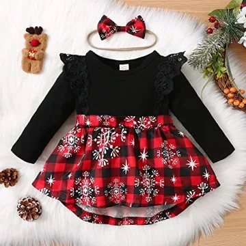 Adorable Christmas Outfit for Baby Girls with Headband