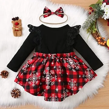 Adorable Christmas Outfit for Baby Girls with Headband