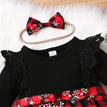 Adorable Christmas Outfit for Baby Girls with Headband