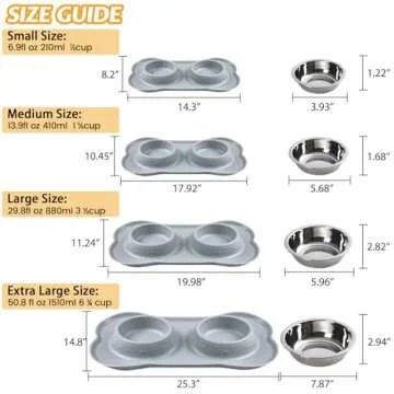 Hubulk Pet Dog Bowls 2 Stainless Steel Dog Bowl with No Spill Non-Skid Silicone Mat + Pet Food Scoop Water and Food Feeder Bowls for Feeding Small Medium Large Dogs Cats Puppies (Medium, Gray)