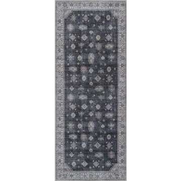Adiva Rugs Machine Washable 2'6x10 Area Rug with Non Slip Backing for Living Room, Bedroom, Bathroom...