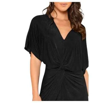 Floerns Women's Elegant Twist Front Midi Dress for Parties