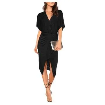 Floerns Women's Elegant Twist Front Midi Dress for Parties